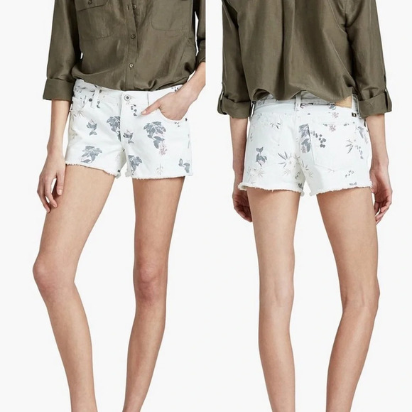Lucky Brand Pants - Lucky Brand White Botanical Print Denim Shorts, sz 14